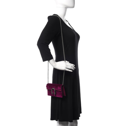Gucci Velvet Super Mini Dionysus Shoulder Bag Fuchsia Violet Cyclamen 2 of 10