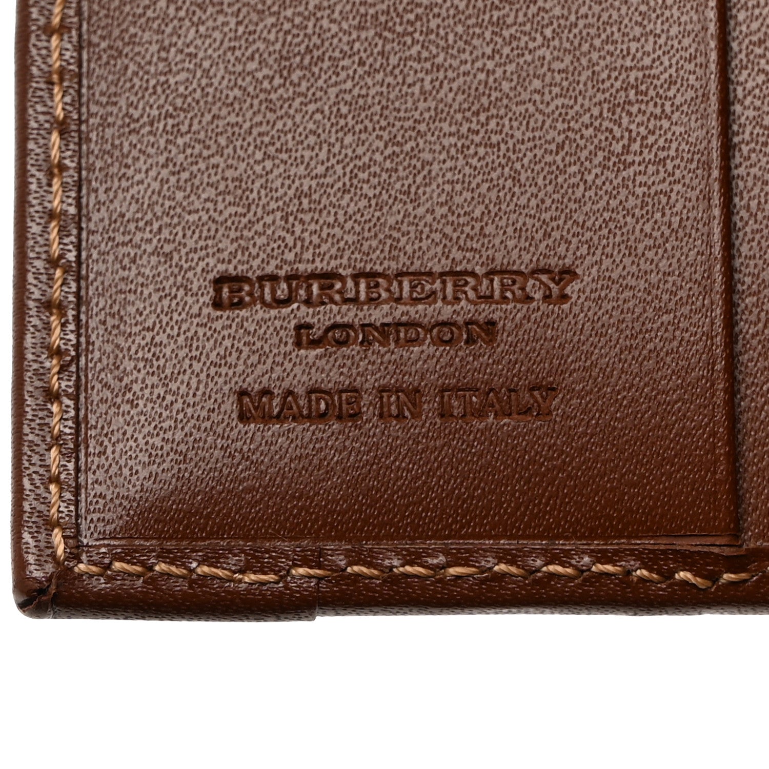 Burberry Haymarket Check Calfskin Card Case Tan 7 of 9
