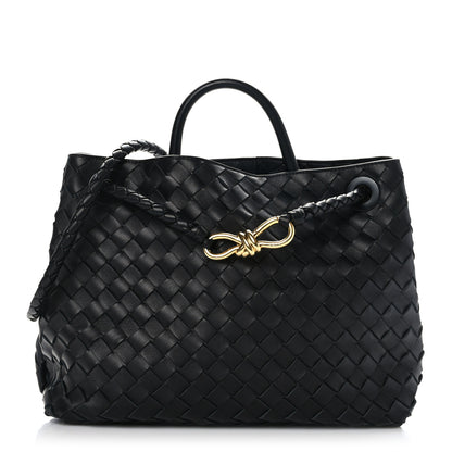 Bottega Veneta Nappa Intrecciato Medium Andiamo Shoulder Bag Black 1 of 8