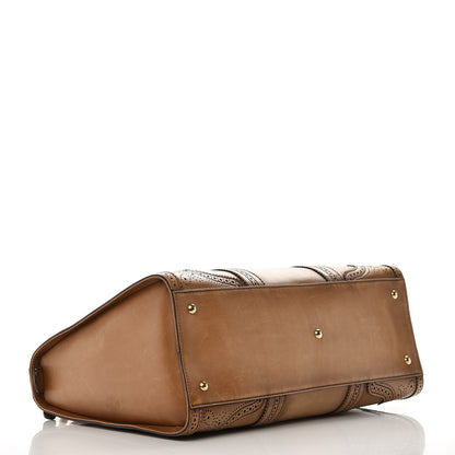 Gucci Calfskin Duilio Brogue Tote Honey 5 of 14