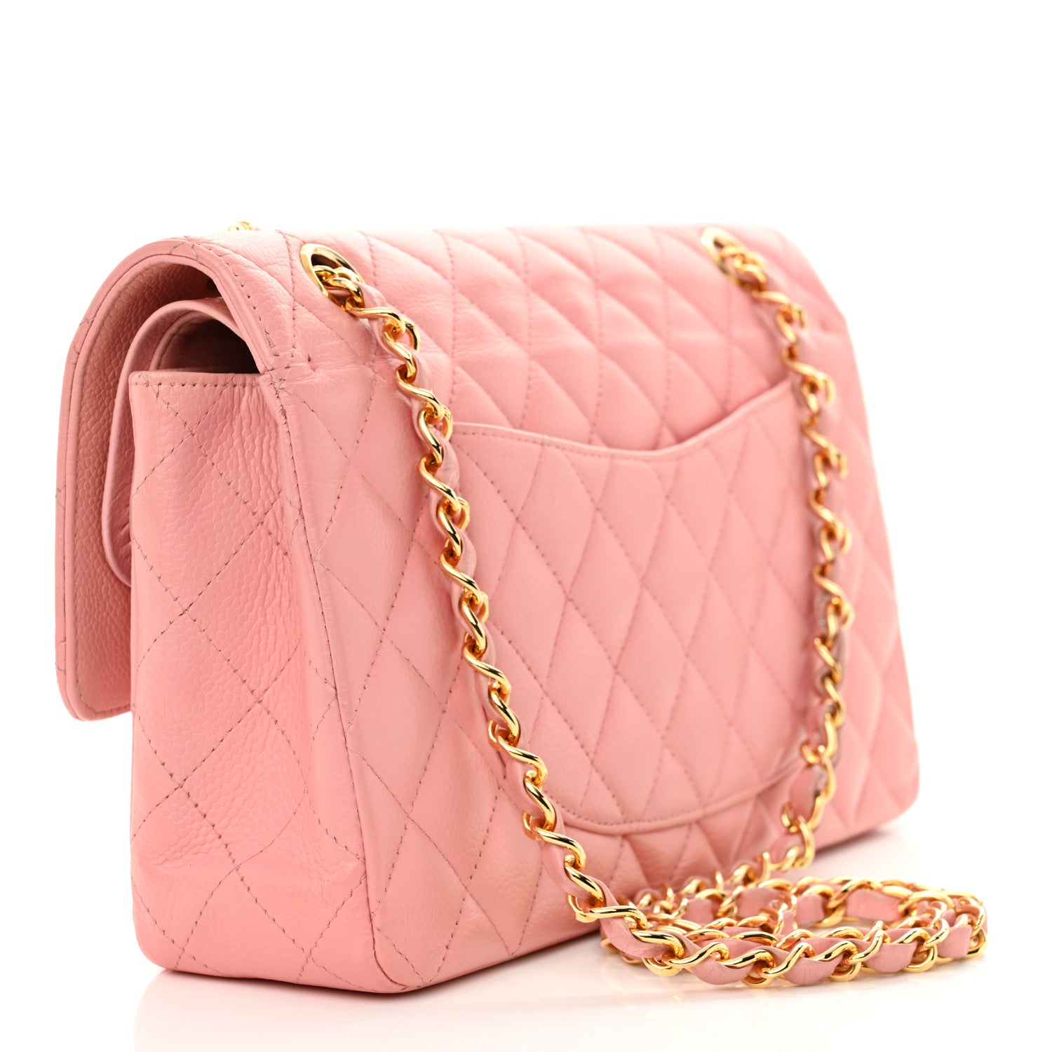 Chanel Caviar Quilted Medium Double Flap Pink 2 of 17