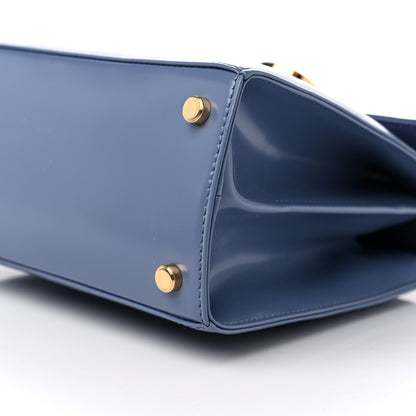 Salvatore Ferragamo Brushed Off Calfskin Small Iconic Top Handle Bag Light Blue 8 of 10