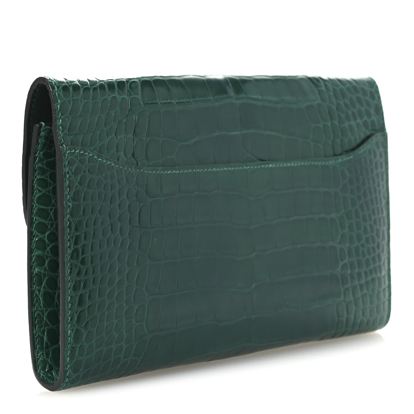 Shiny Alligator Constance Long Wallet Vert Emeraude