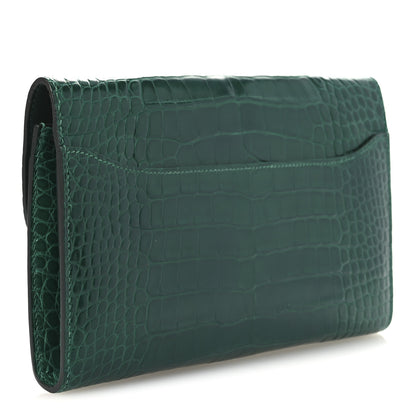 Hermes Shiny Alligator Constance Long Wallet Vert Emeraude 3 of 10