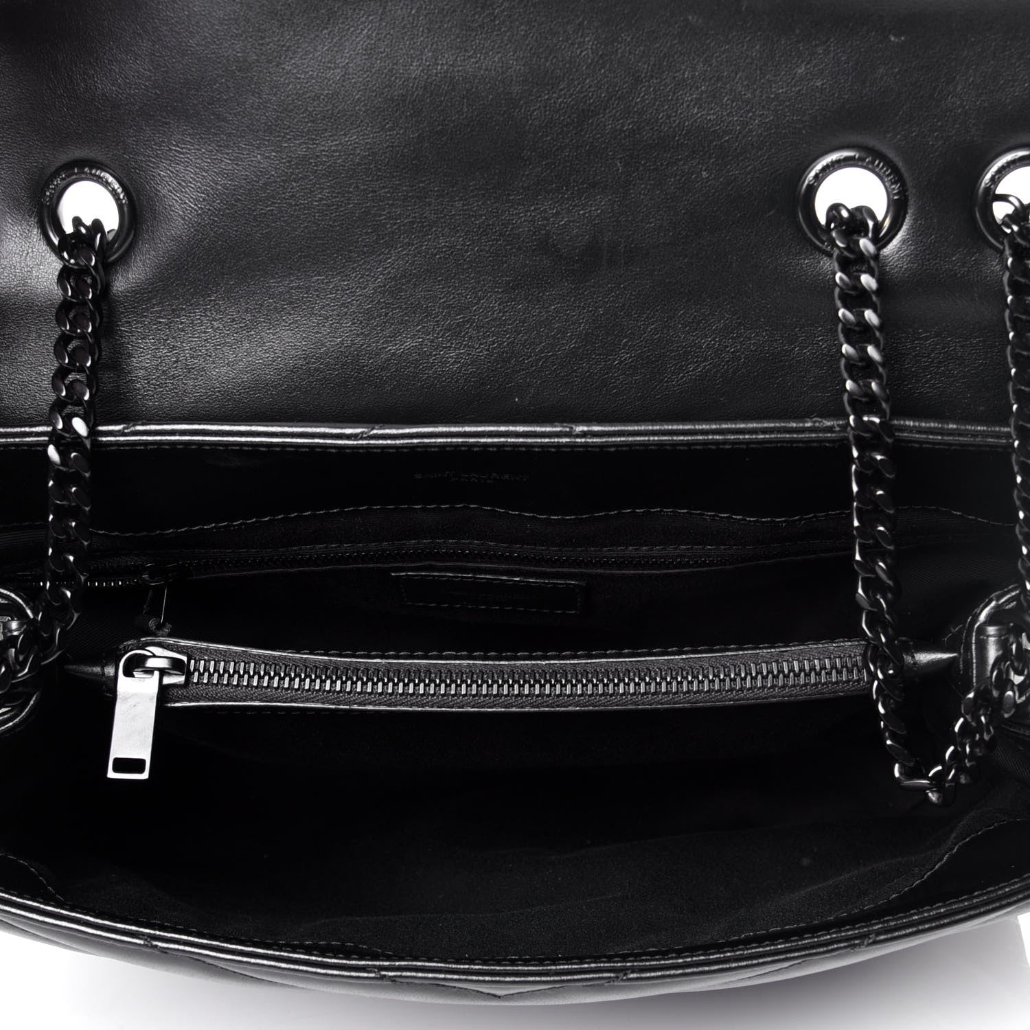 Saint Laurent Calfskin Y Quilted Monogram Medium Loulou Chain Satchel Black 5 of 9