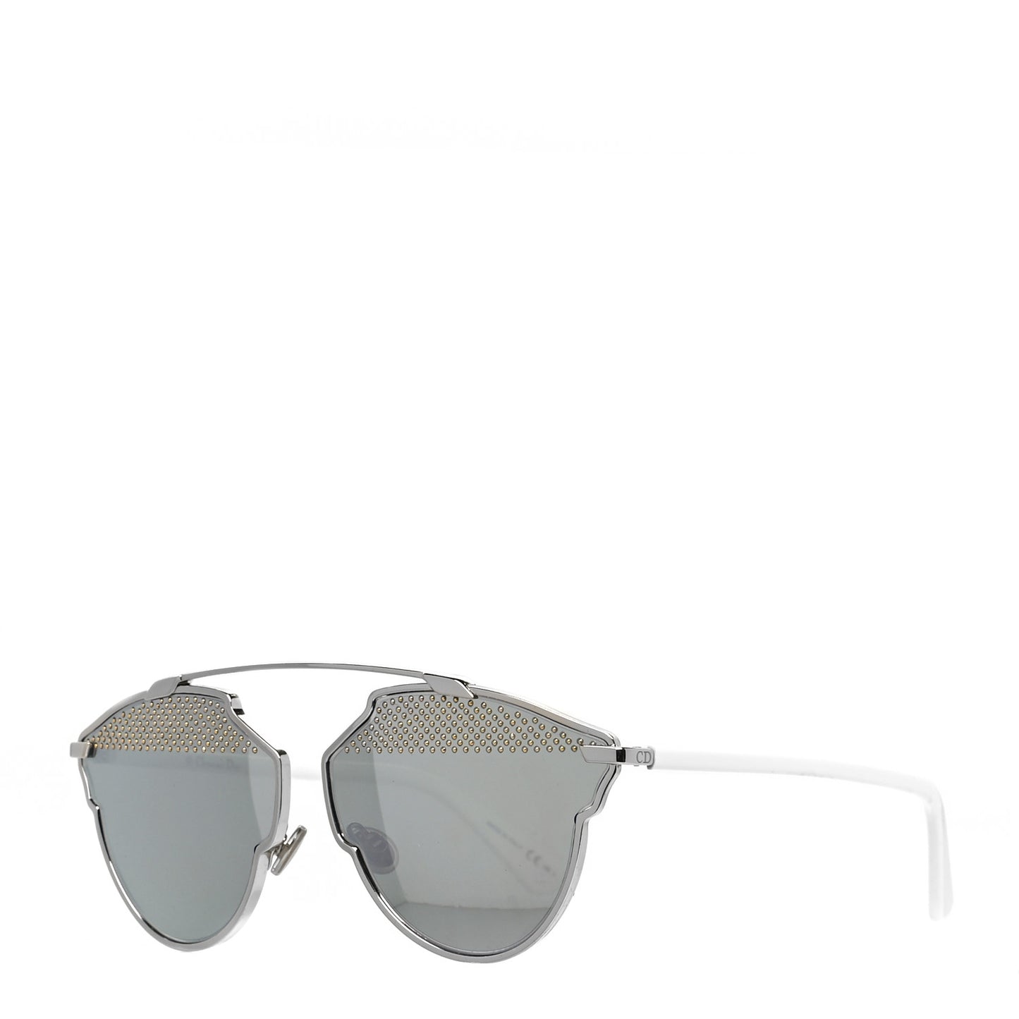 Studded So Real Sunglasses Silver White
