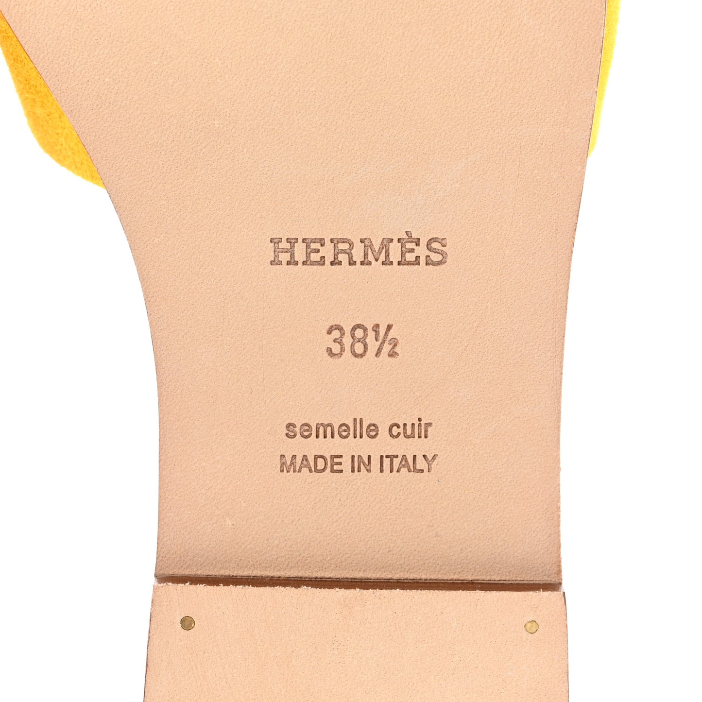 Suede Goatskin Oran Sandals 38.5 Jaune Sable