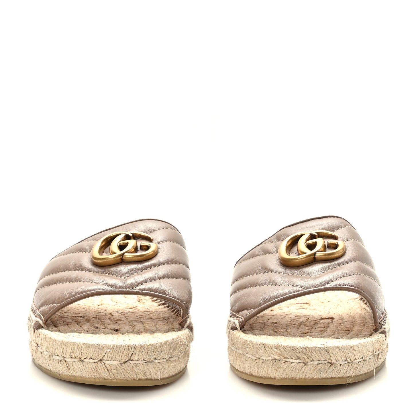 Nappa Matelasse GG Marmont Espadrille Slide Sandals 37.5 Porcelain Rose