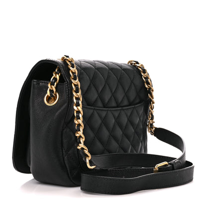 Chanel Grained Calfskin Quilted Messenger Flap Black 3 of 11