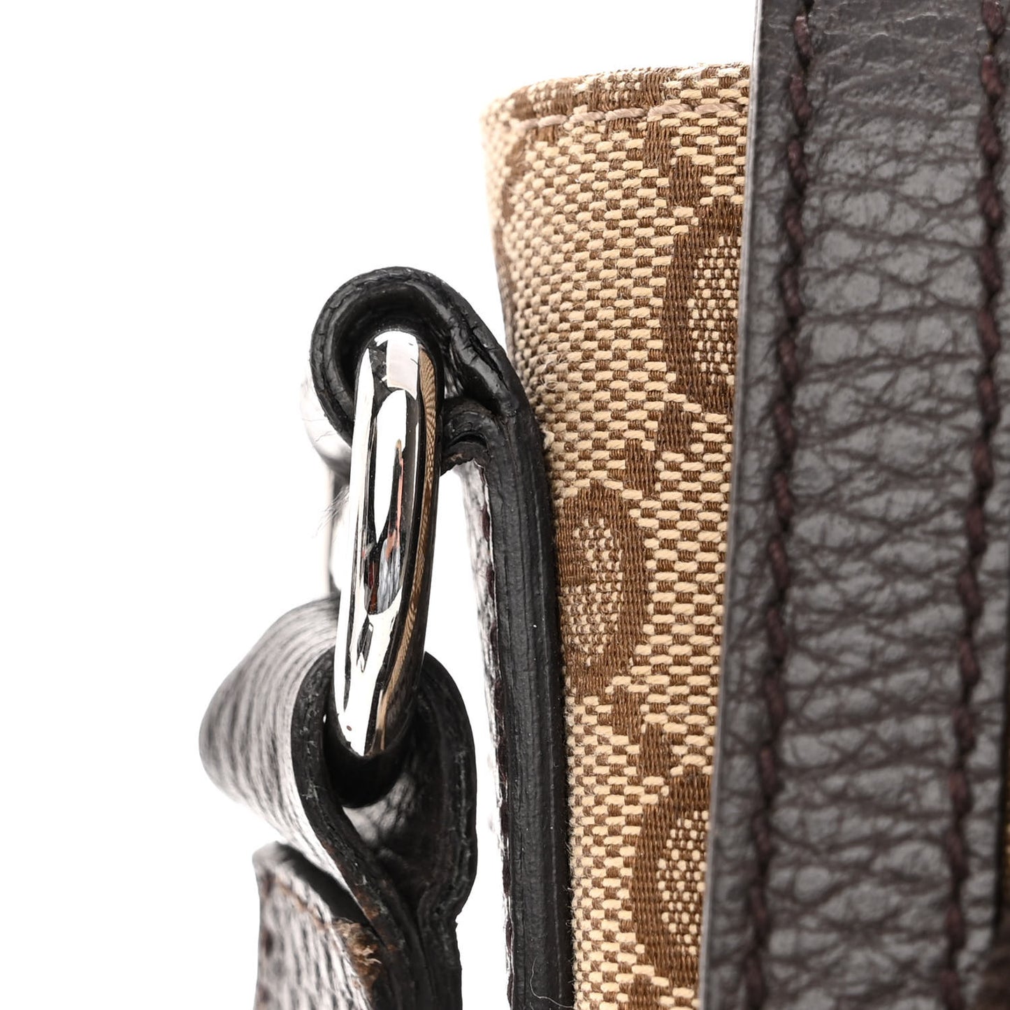 Monogram Large Flap Messenger Bag Beige Dark Brown