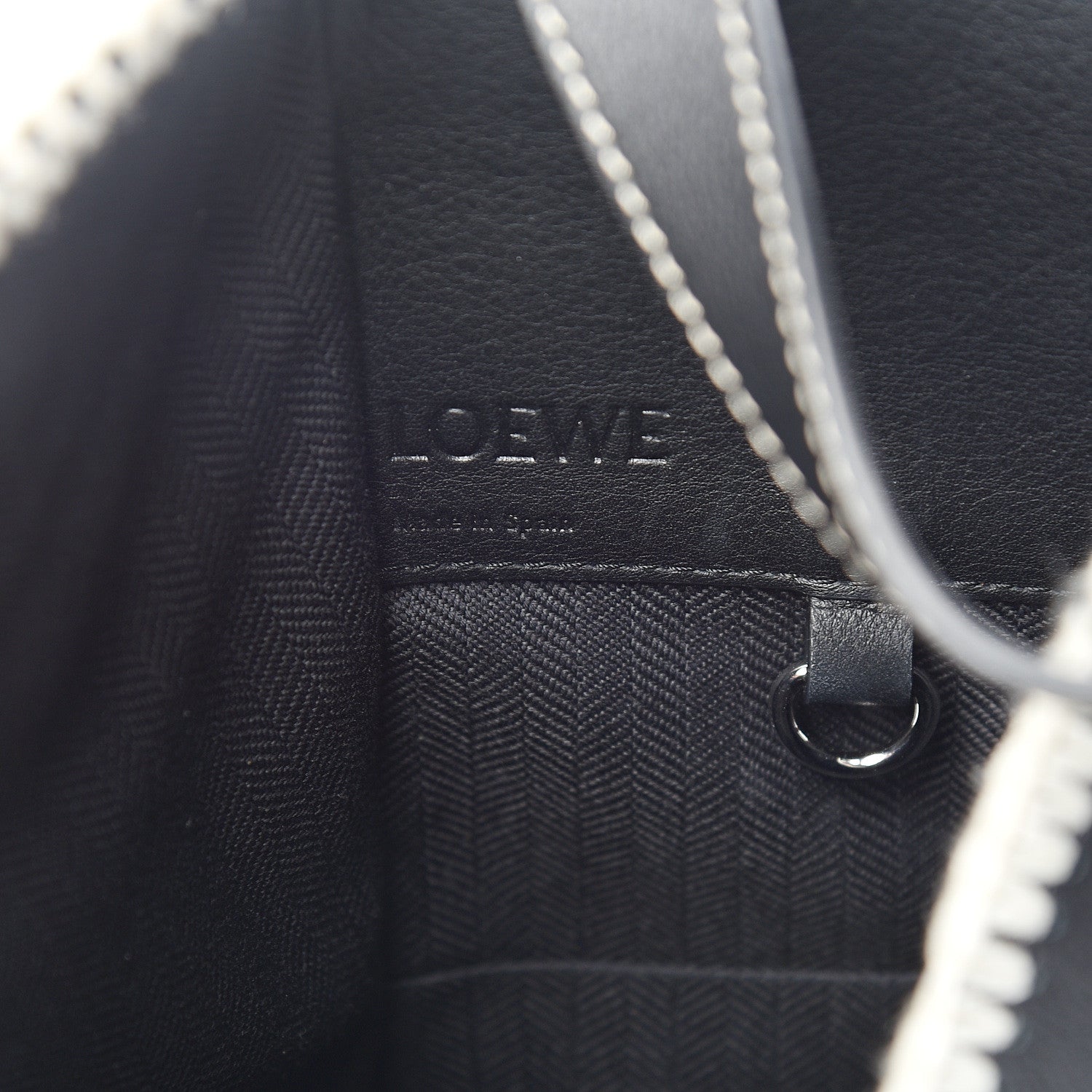 Loewe Calfskin Tweed Small Hammock Shoulder Bag Black White 5 of 8