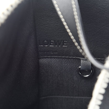 Loewe Calfskin Tweed Small Hammock Shoulder Bag Black White 5 of 8