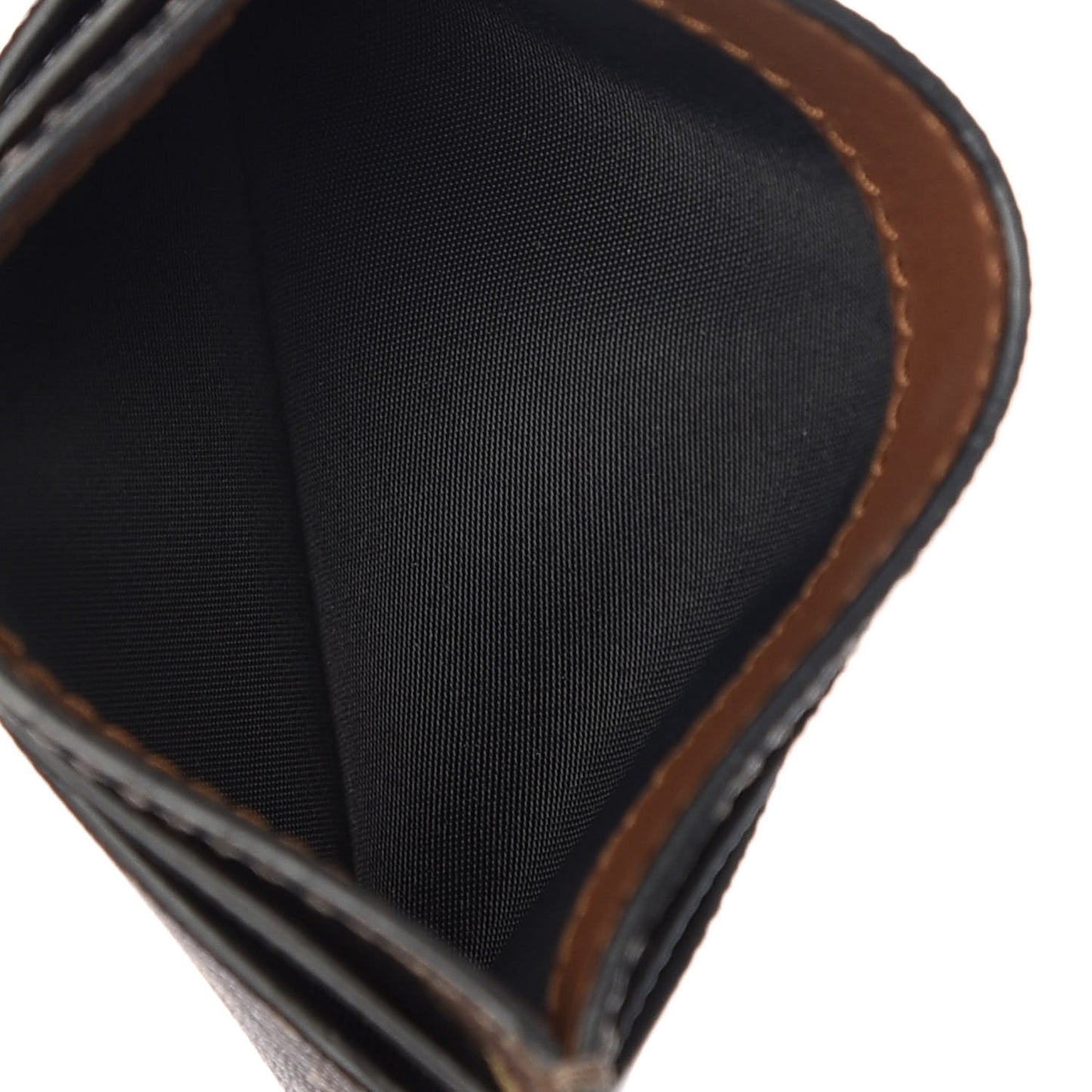 E-Canvas Monogram Card Case Bridle Brown