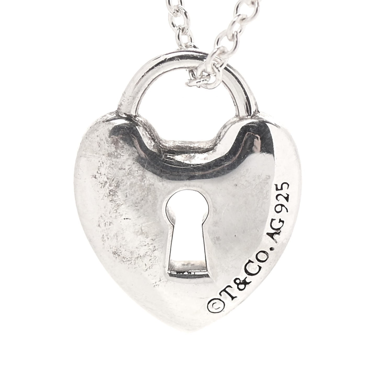 Sterling Silver Enamel Heart Lock Pendant Necklace Red