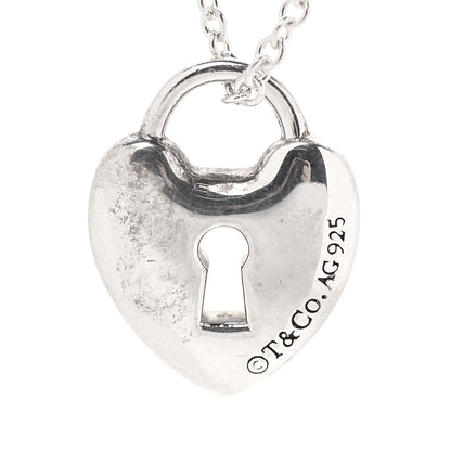 Tiffany Sterling Silver Enamel Heart Lock Pendant Necklace Red 4 of 7