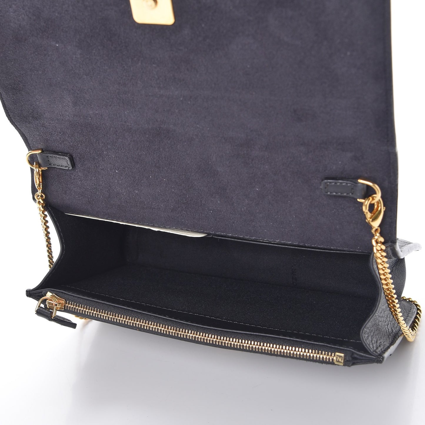 Vitello Flamingo Tube Wallet on Chain Black