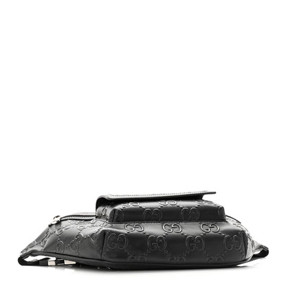 Gucci Calfskin GG Tennis Embossed Pocket Belt Bag Black 4 of 11