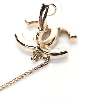 Chanel Crystal CC Chain Cuff Single Clip On Earring Gold Pearly White 4 of 7
