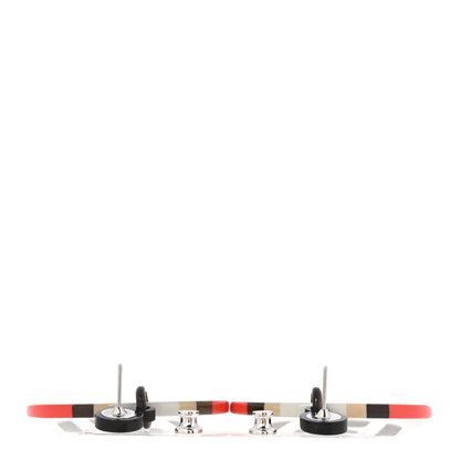 Hermes Lacquered Horn H Equipe Earrings 3 of 5