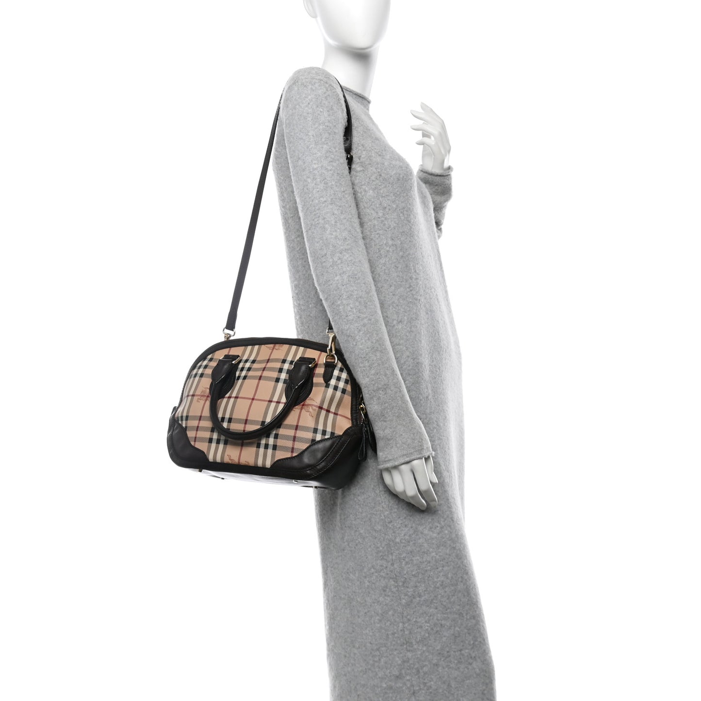 Haymarket Check Small Orchard Bowling Bag Chocolate