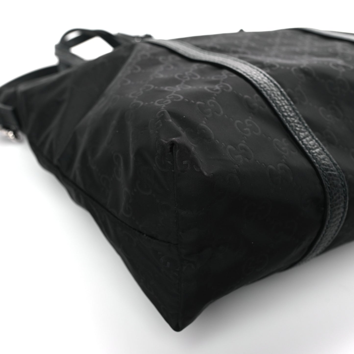 Nylon Monogram Medium Vertical Tote Black
