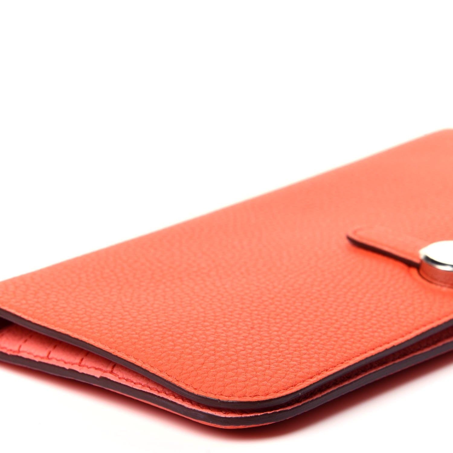 Hermes Togo Dogon Recto Verso Wallet Orange Poppy Rose Candy 9 of 12