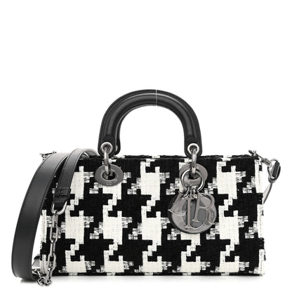 Christian Dior Canvas Macro Houndstooth Lady D-Joy Black White 1 of 11