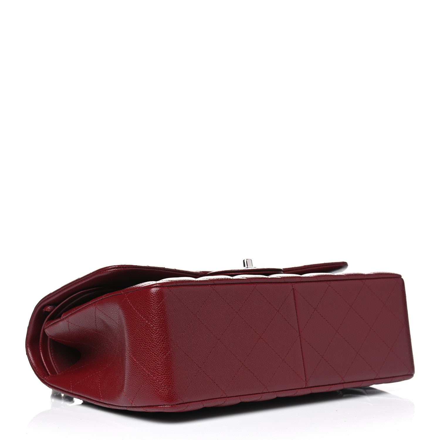 Chanel Caviar Quilted Jumbo Double Flap Burgundy 3 of 4