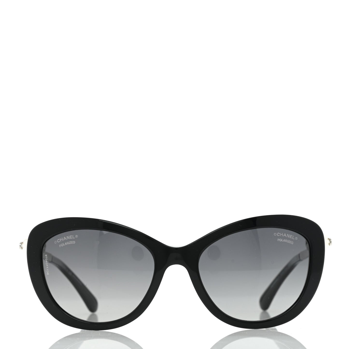 Polarized Cat Eye Pearl Sunglasses 5340-H Black