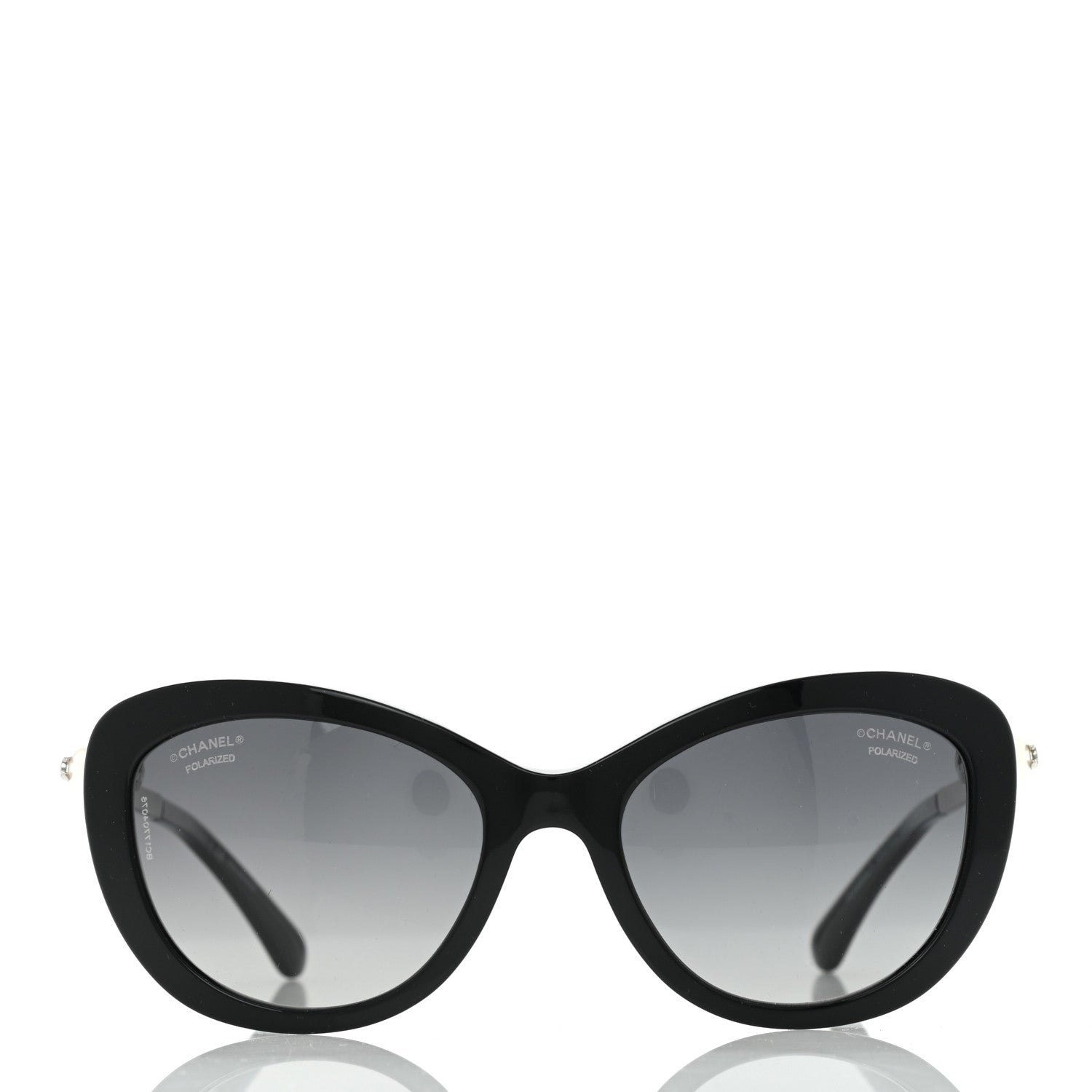 Chanel Polarized Cat Eye Pearl Sunglasses 5340-H Black 2 of 8