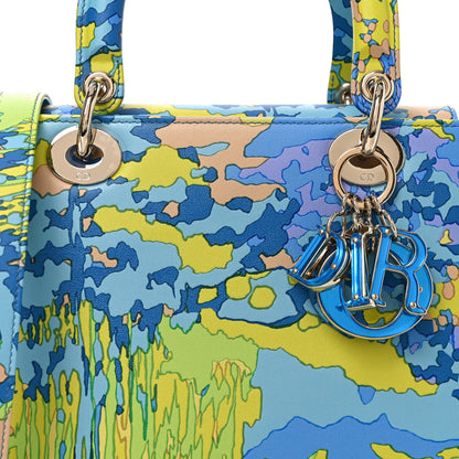Christian Dior Calfskin Printed Woods All Over Medium Lady Dior Blue Multicolor 8 of 10