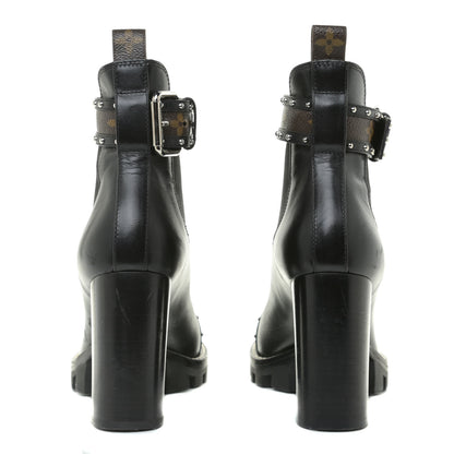 Louis Vuitton Calfskin Monogram Star Trail Chelsea Ankle Boots 38.5 Black 5 of 17