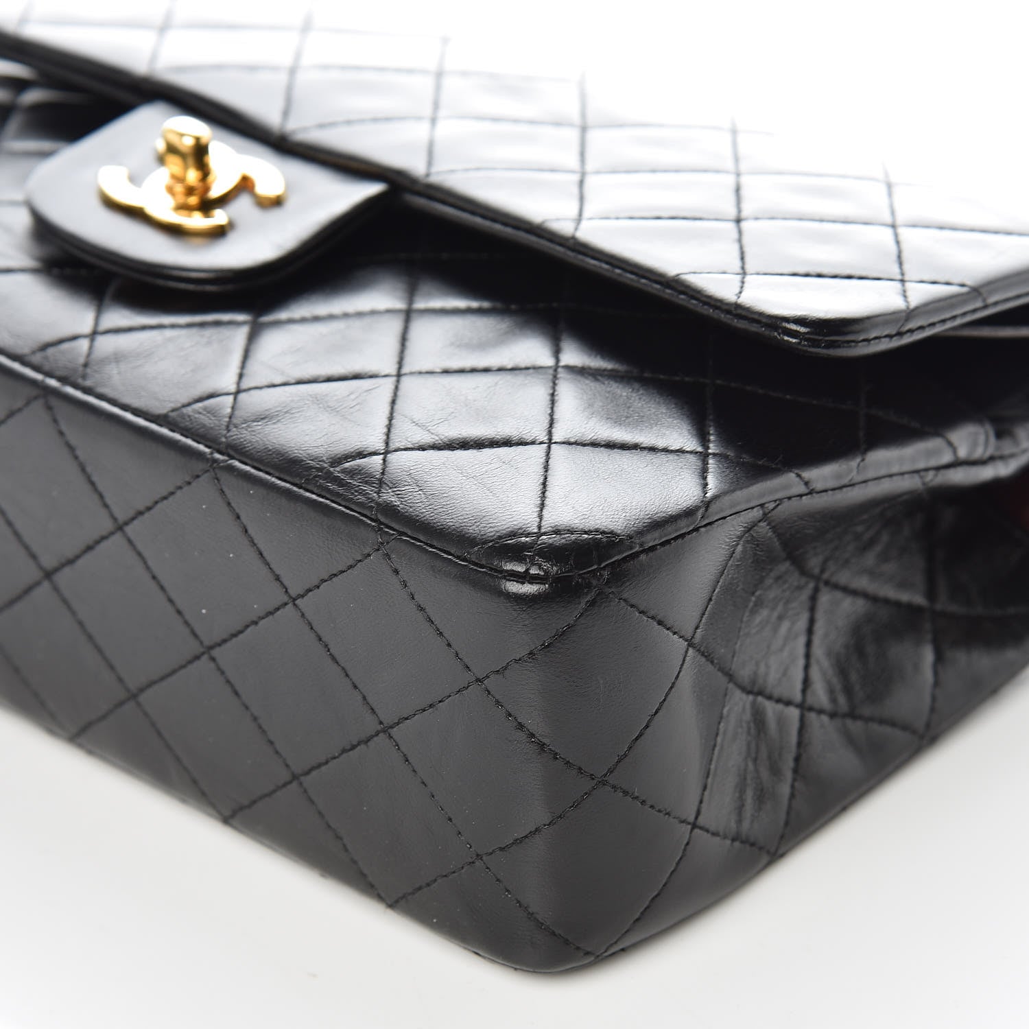 Chanel Lambskin Quilted Medium Double Flap Black 15 of 15