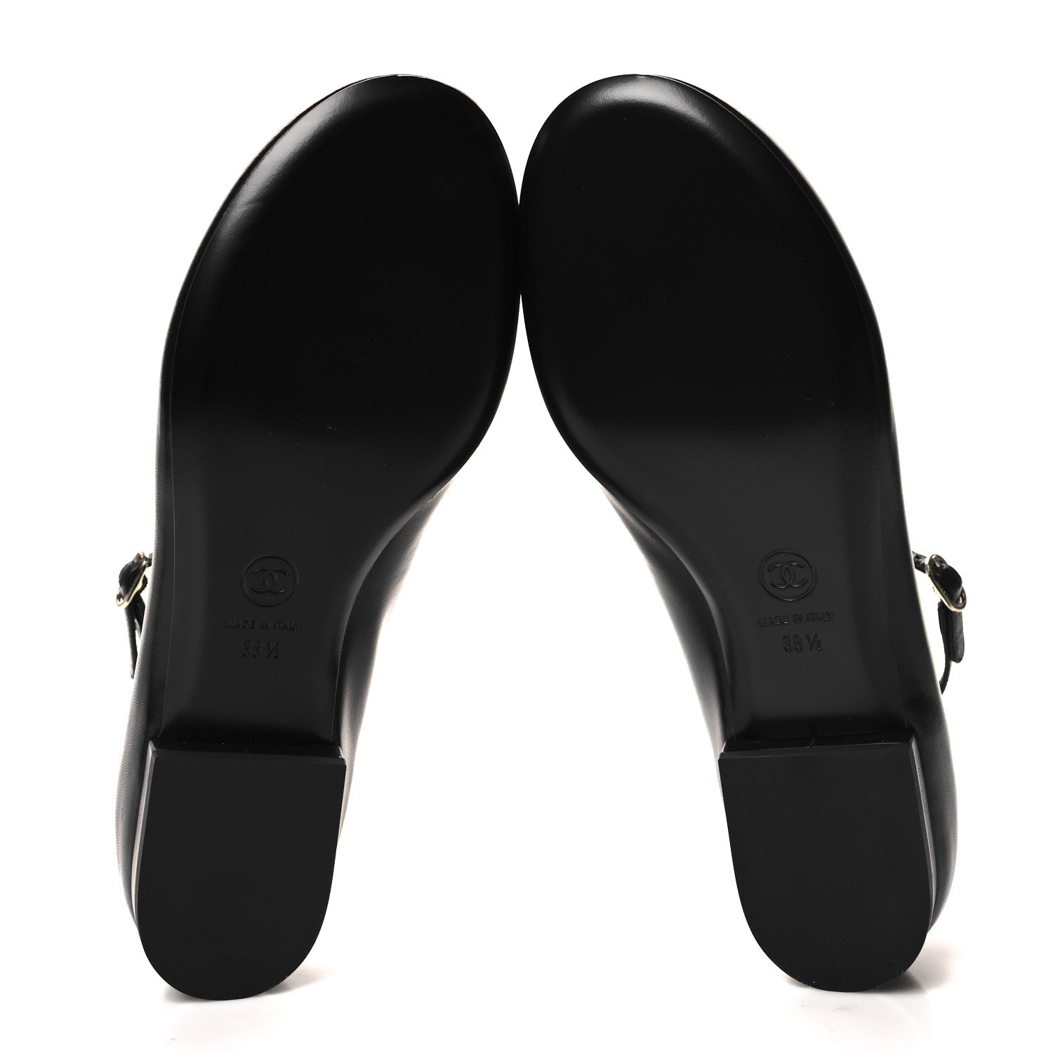 Chanel Goatskin Pearl Mary Jane Flats 38.5 Black 5 of 9