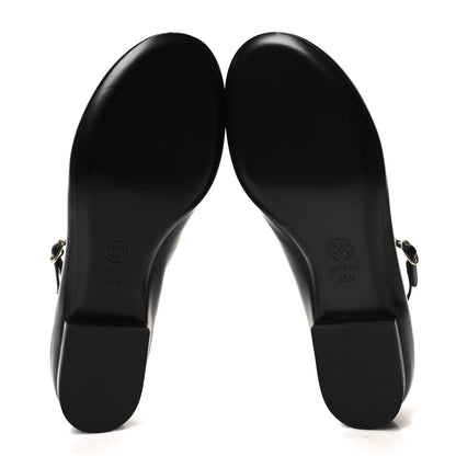 Chanel Goatskin Pearl Mary Jane Flats 38.5 Black 5 of 9