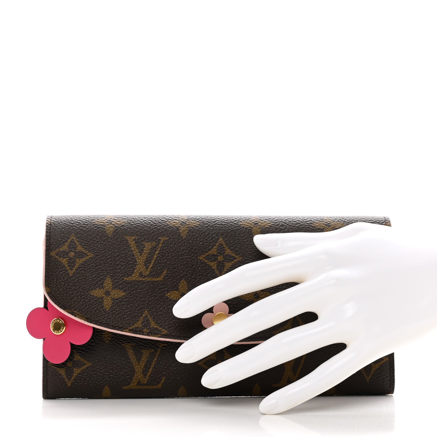 Louis Vuitton Monogram Bloom Flower Emilie Wallet Fuchsia 3 of 11