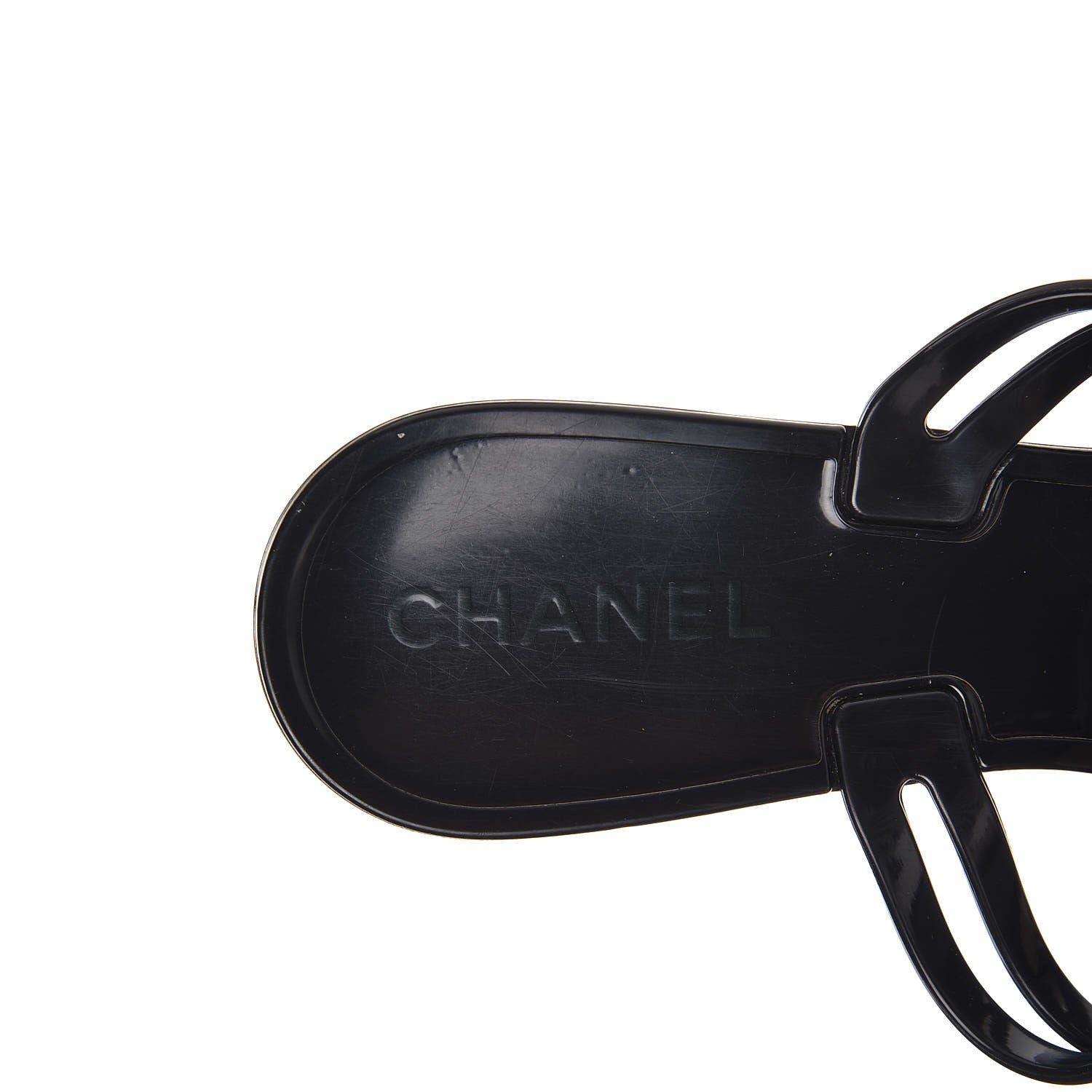 Chanel Jelly Camellia Thong Sandals 38 Black Ivory 9 of 9