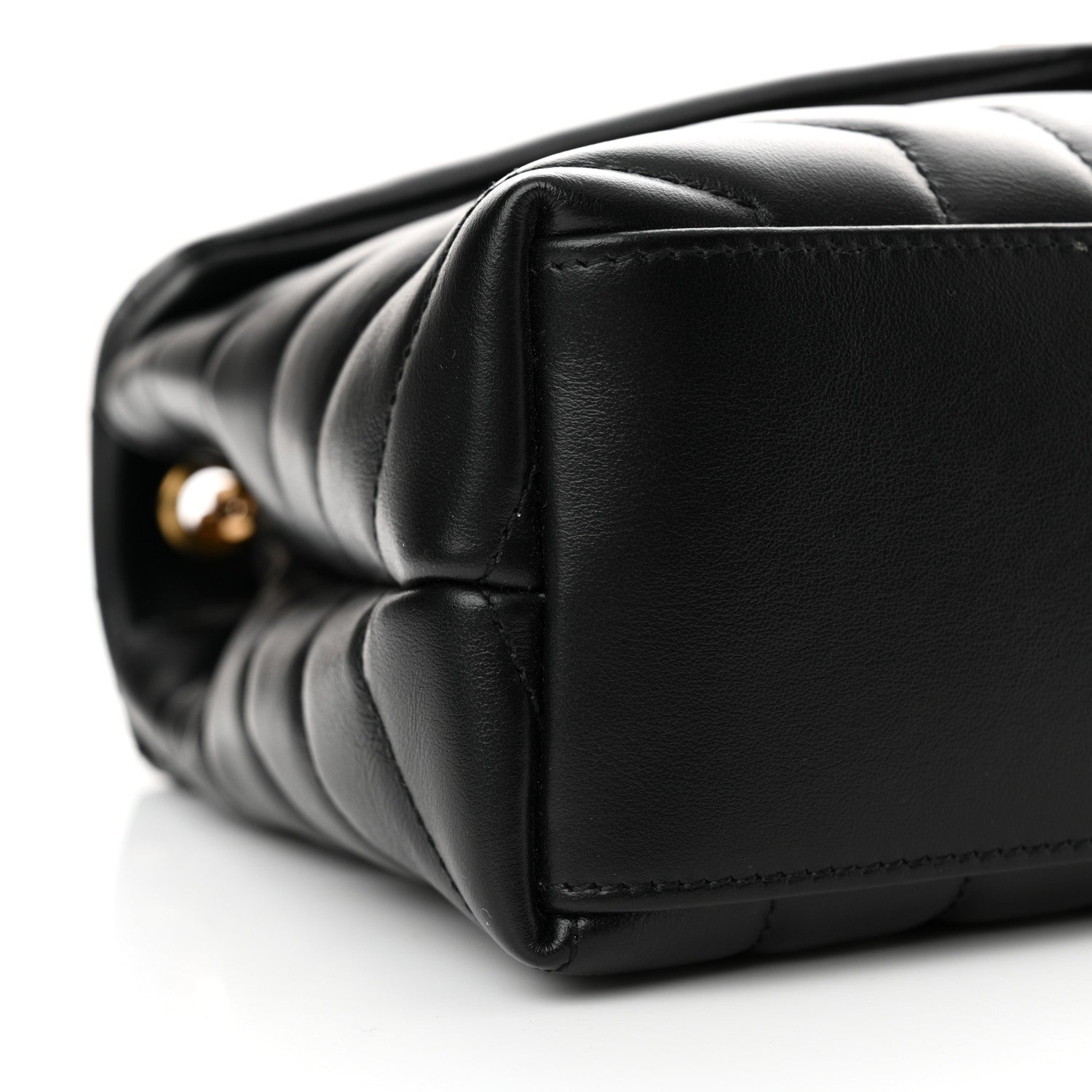 Saint Laurent Calfskin Y Quilted Monogram Small Loulou Chain Satchel Black 9 of 11