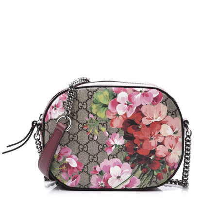 Gucci GG Supreme Monogram Blooms Mini Chain Shoulder Bag Beige Multicolor Dry Rose 1 of 12