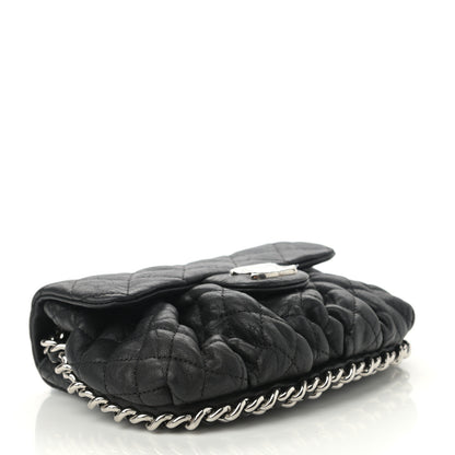 Chanel Washed Lambskin Quilted Mini Chain Around Messenger Black 4 of 10