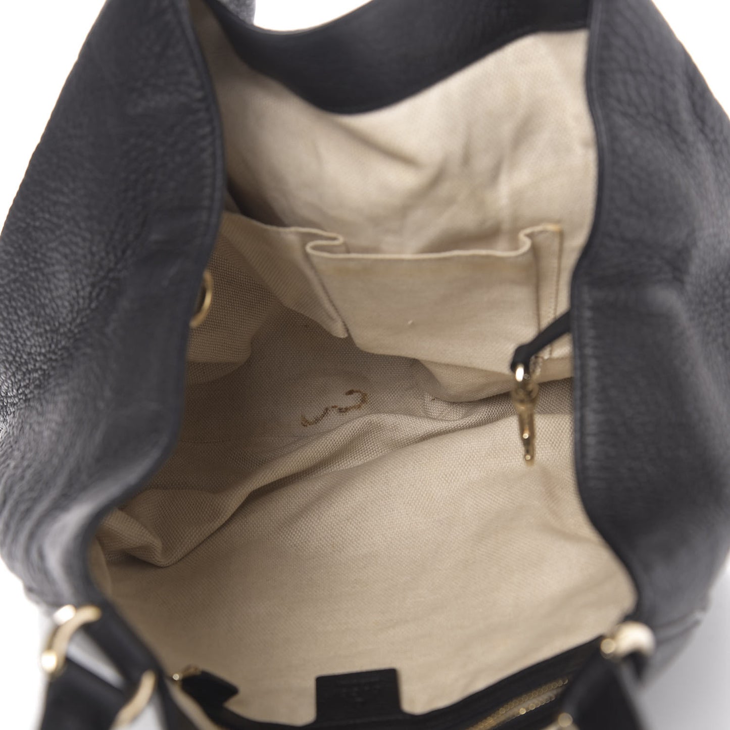 Pebbled Calfskin Medium Soho Shoulder Bag Black