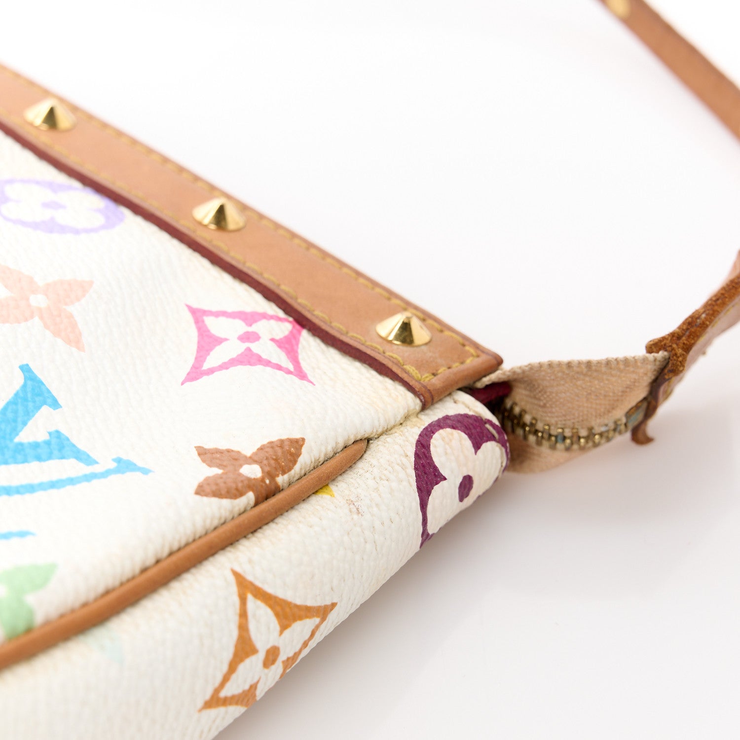 Louis Vuitton Monogram Multicolor Pochette Accessories White 12 of 13