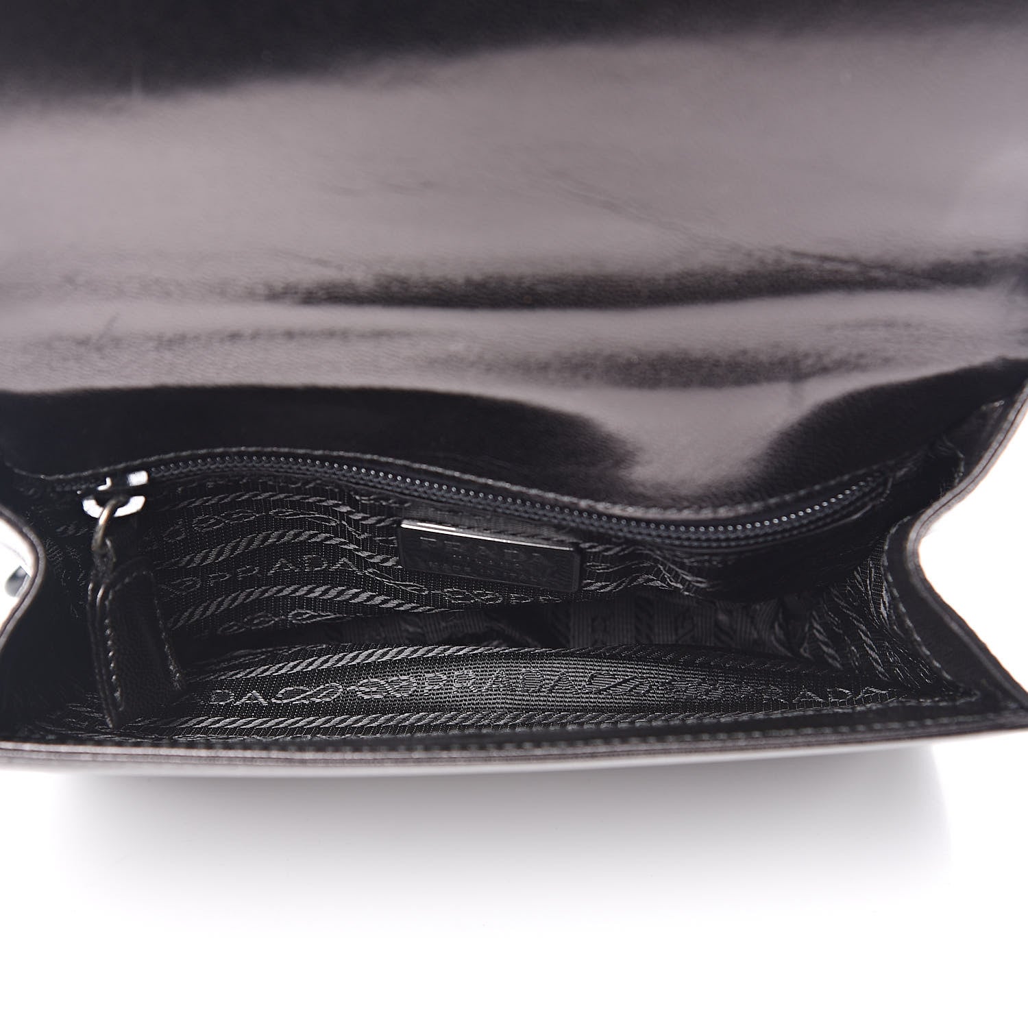 Prada Goatskin Swing Chain Shoulder Bag Black 5 of 12