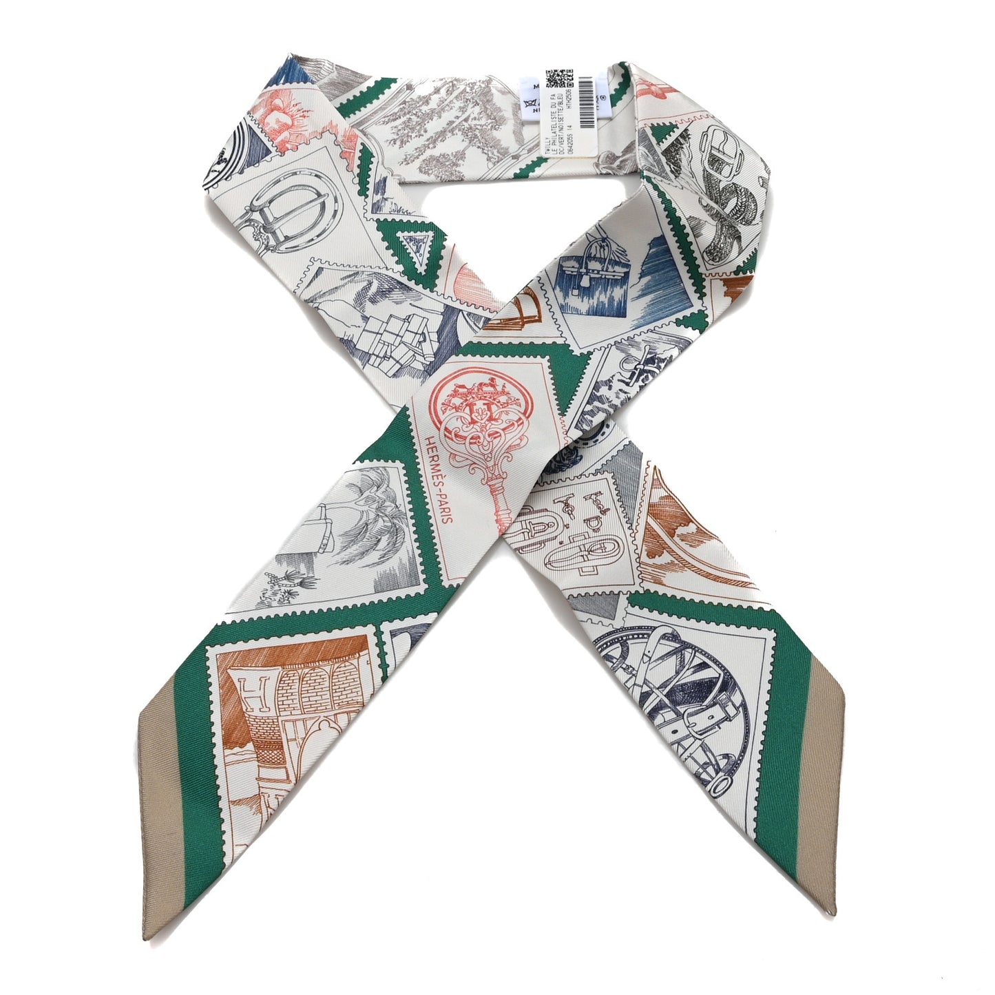 Silk Le Philateliste Du Faubourg Twilly Vert Noisette Bleu