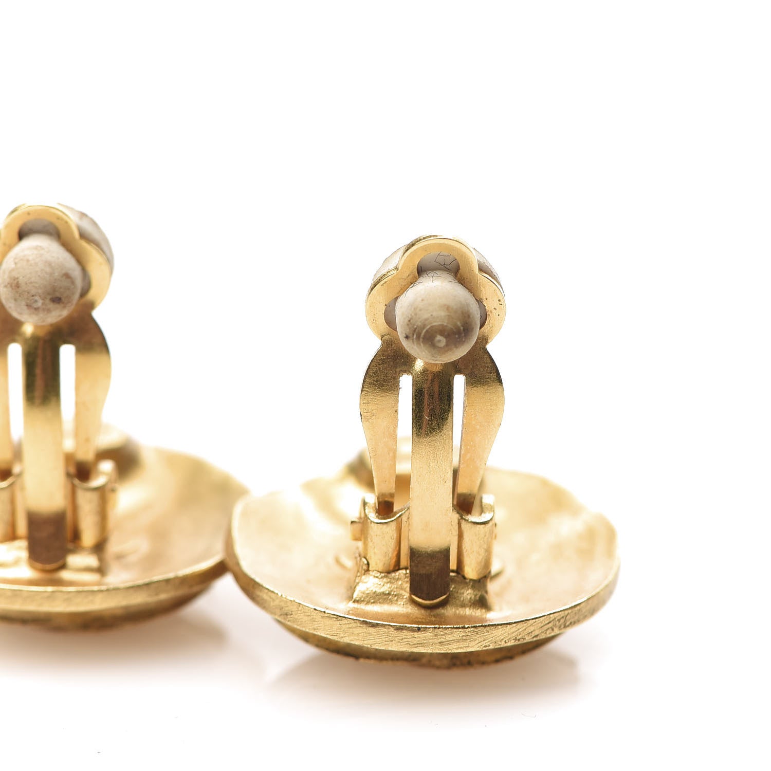 Chanel CC Button Clip On Earrings Gold 5 of 5