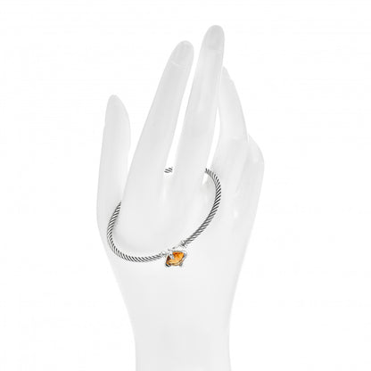 David Yurman Sterling Silver Citrine Diamond 3mm Chatelaine Bracelet 2 of 4