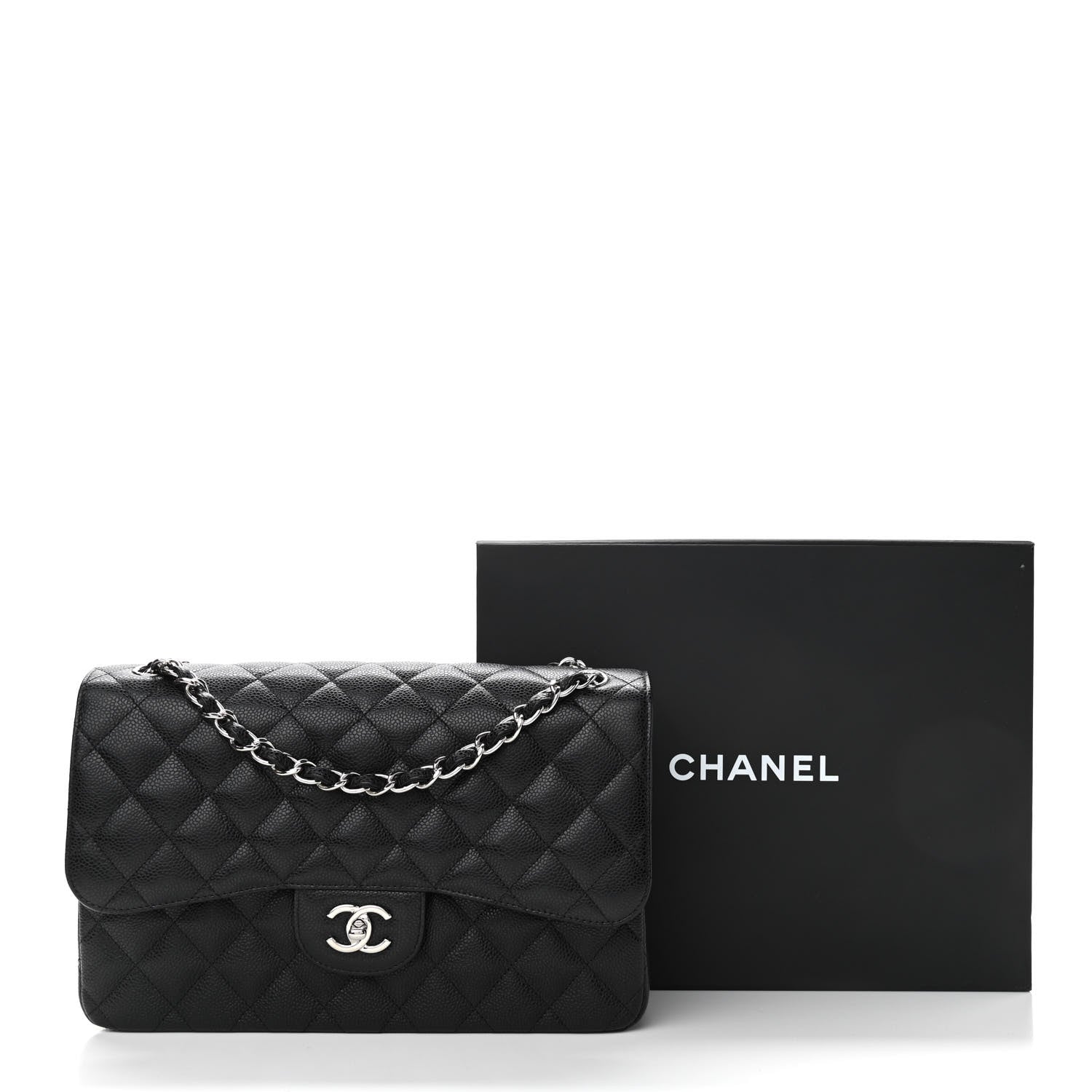 Chanel Caviar Quilted Jumbo Double Flap Black 11 of 11