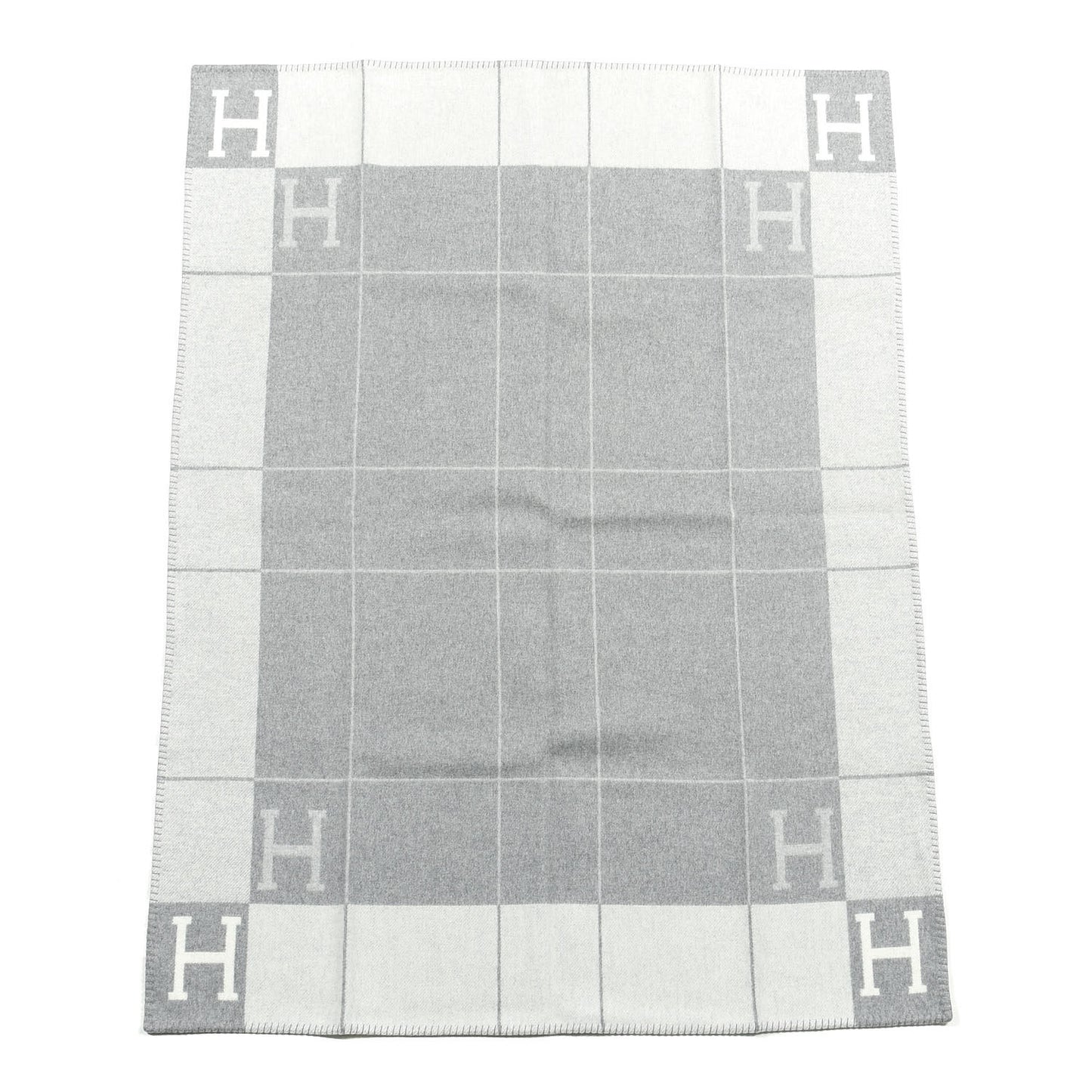 Wool Cashmere Avalon III Blanket Ecru Gris Clair