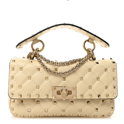 Valentino Garavani Nappa Small Rockstud Spike Shoulder Bag Light Ivory 1 of 12