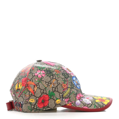 Gucci GG Supreme Flora Claudia Baseball Hat 56 S Red 5 of 11
